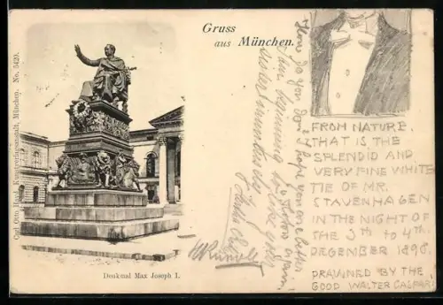 AK München, Denkmal Max Joseph I.