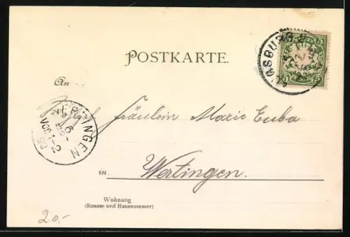 Lithographie Augsburg, Jakoberstrasse vom Thor aus, Rothes Thor