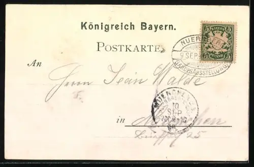 Lithographie Nürnberg, Fleischbrücke, Lorenzkirche, Heilig Geist Spital mit Synagoge, Hallertor mit Burg