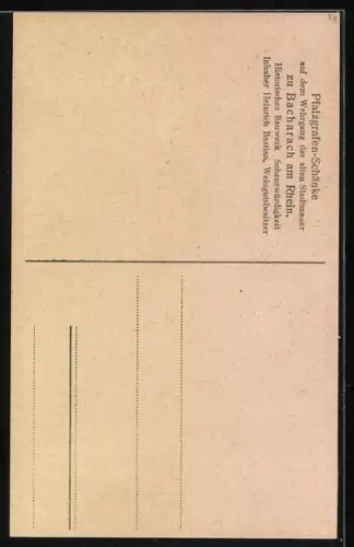 AK Bacharach, Weindiele im Restaurant Pfalzgrafenschänke