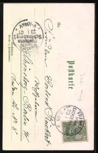 Lithographie Frankfurt a. Main, St. Gallusthor, Bockenheimer Thor