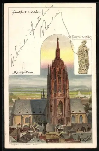 AK Alt-Frankfurt, Kaiser-Dom aus der Vogelschau