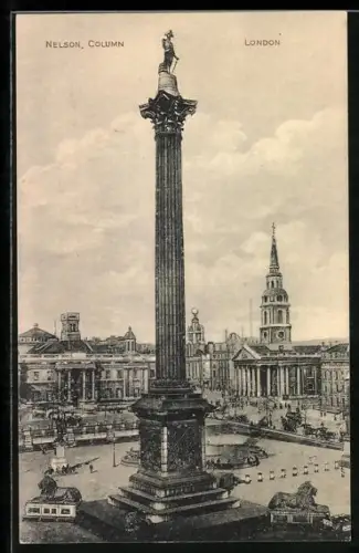 AK London, Trafalgar Square and Nelson Cloumn