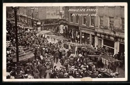 AK London, Middlesex Street, Petticoat Lane, Jüd. Ghetto