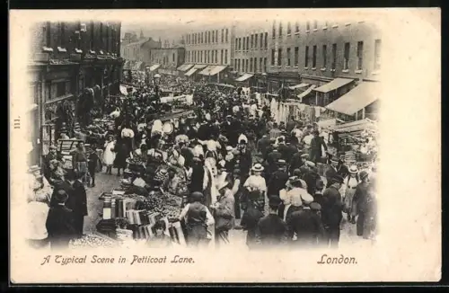 AK London, A Typical Scene in Petticoat Lane