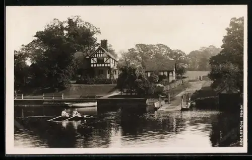 Foto-AK Eccleston, View of the Eccleston Ferry