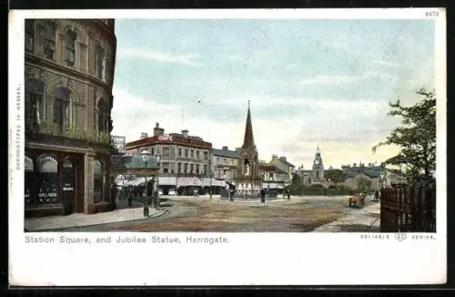 AK Harrogate, Station Square and Jubilee Statue