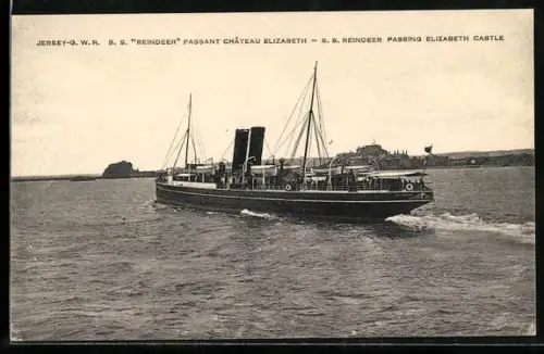 AK Passagierschiff SS Reindeer in Fahrt