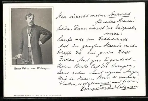AK Portrait Ernst Freiherr von Wolzogen