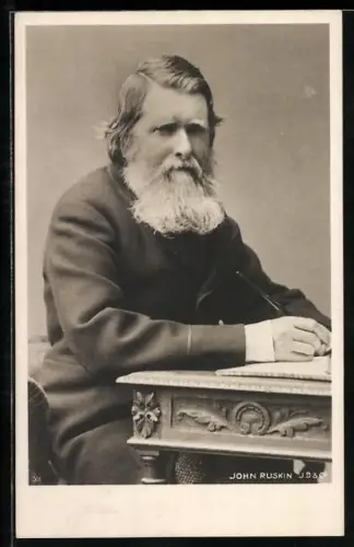 AK John Ruskin am Schreibtisch