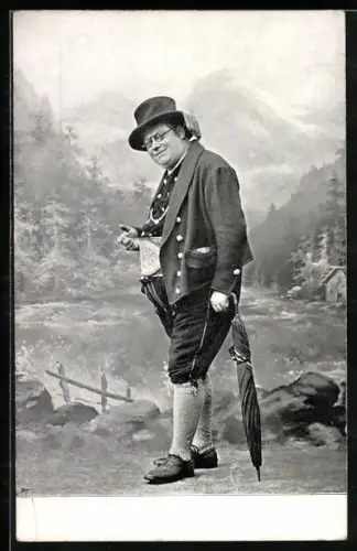 AK Komiker Otto Pflanzl in Tracht