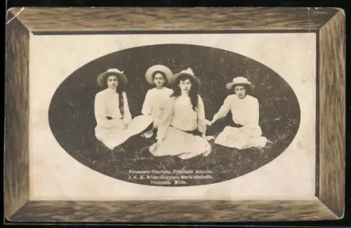AK Prinzessin Cahrlotte, Prinzessin Antonia, I. K. H. Erbgrossherzogin Maria Adelheid und Prinzessin Hilda von Luxemburg