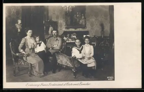 AK Erzherzog Franz Ferdinand d`Este mit Familie