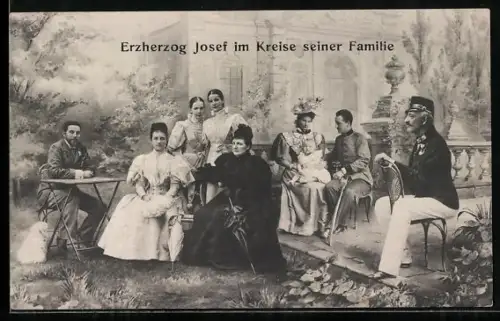 AK Erzherzog Josef von Österreich im Kreise seiner Familie
