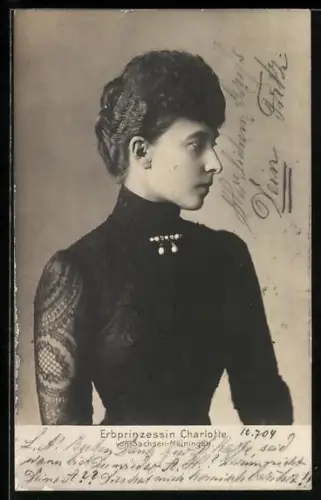 AK Erbprinzessin Charlotte von Sachsen-Meiningen