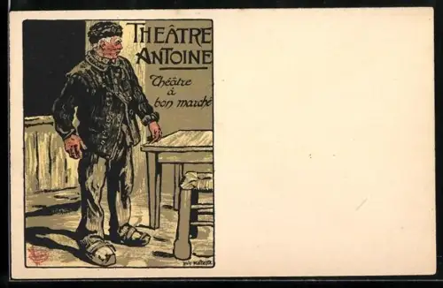 Künstler-AK sign. Louis Malteste: Theâtre Anoine, Théâtre à bon marché