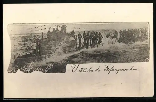 AK U-Boot U 58 bei der Gefangennahme