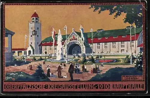 Künstler-AK Regensburg, Oberpfälzische Kreisausstellung 1910, Haupthalle