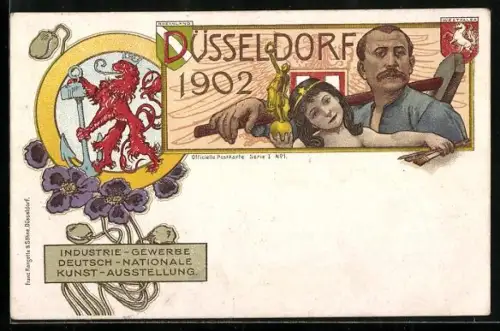 AK Düsseldorf, Industrie-Gewerbe-Deutsch-Nationale-Kunst-Ausstellung 1902