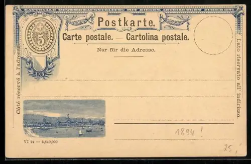 AK Zürich, Kantonale Gewerbeausstellung mit Eidg. Abteilungen 1894, Ausstellungsgebäude