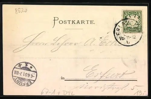 AK Erlangen, Gewerbe- und Gartenbau-Ausstellung 1901, Innenraum mit Kinderwagen