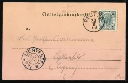 Lithographie Plansee, Hotel und Pension Seespitz