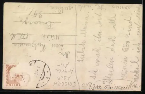 Foto-AK Bad Goisern, Wiener Jugendhilfswerk-Ferienheim mit Gebirgspanorama