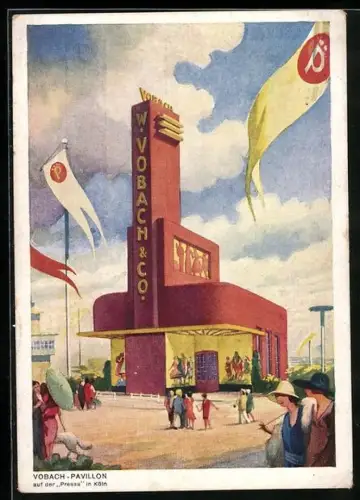 AK Köln, Vobach-Pavillon auf der Pressa 1928