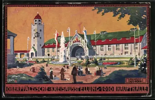 Künstler-AK Regensburg, Oberpfälzische Kreisausstellung 1910, Haupthalle