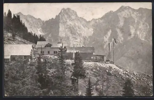 AK Vorderkaiserfelden, Unterkunftshaus der Alpen-Vereins-Sektion Oberland, Kaisergebirge