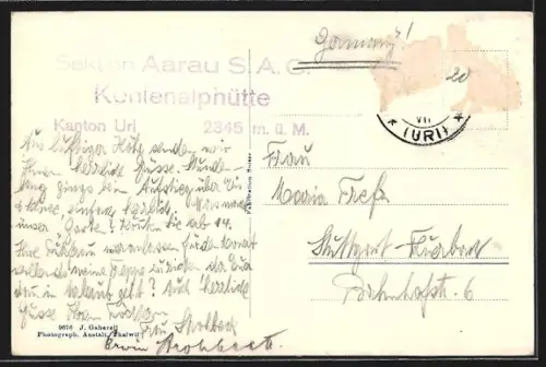 AK Neue Kehlenalphütte, Berghütte am Kehrgletscher und Dältistock