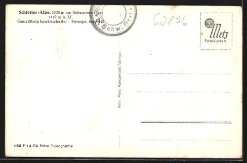 AK Schletter-Alpe am Schwarzen Grat, Berghütte, Ansicht im Winter