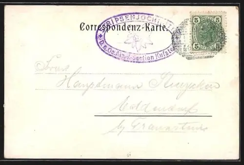 Künstler-AK F.A.C.M. Reisch: Stripsenjoch-Hütte, Berghütte im Kaisergebirge