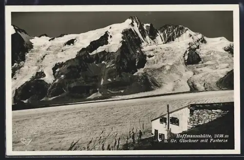 AK Hoffmannshütte, Ansicht mit Gr. Glockner u. Pasterze