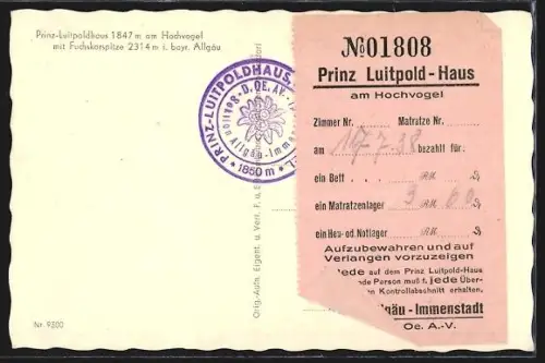 AK Prinz Luitpoldhaus, Berghütte mit Bergspitze