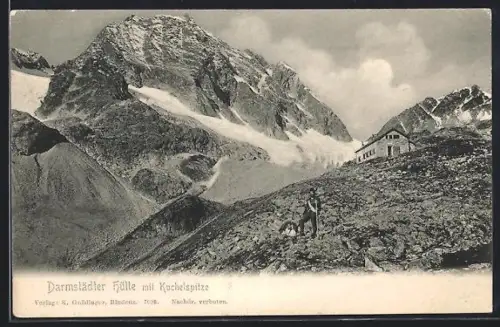 AK Darmstätter Hütte, Berghütte mit Kuchelspitze