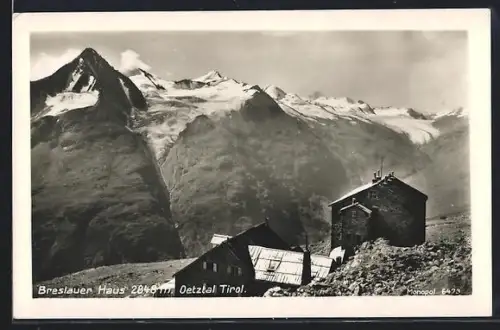 AK Breslauer Haus, Blick gegen die Berge
