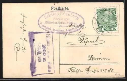 AK Nürnberger Hütte /Stubai, Ansicht mit Bergpanorama