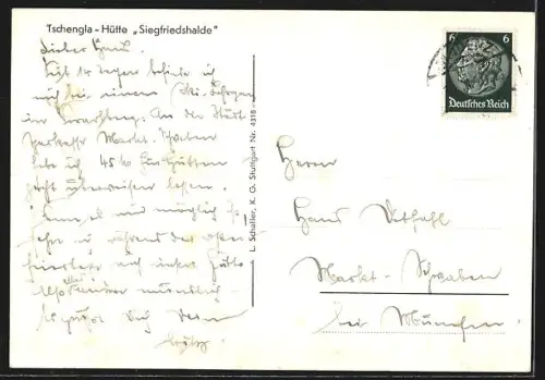 AK Tschengla-Hütte, Siegfriedshalde, Gruppenfoto im Schnee