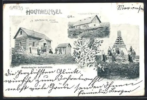 AK Wetterkogler Schutzhütte, Hochwechsel, Marienseer Schwaig, Pyramide, Blumen