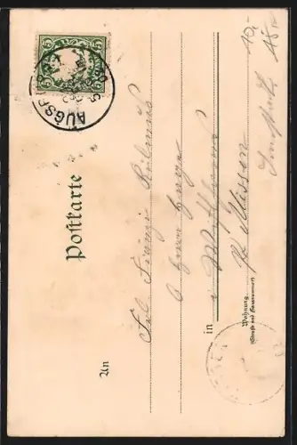 Künstler-AK Augsburg, Dom St. Maria, Domplatz