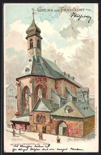 Künstler-AK Frankfurt a. M., Alte Peterskirche