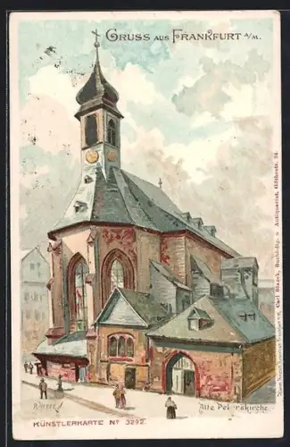 Künstler-AK Frankfurt a /M., Alte Peterskirche