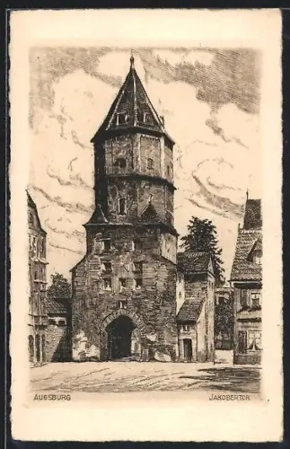 Künstler-AK Augsburg, Jakobertor