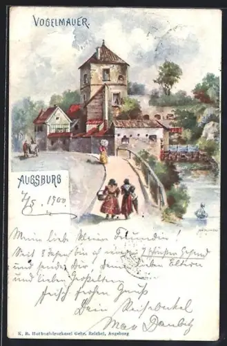 Künstler-AK Augsburg, Vogelmauer