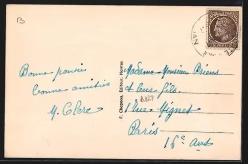 AK La Trinité-sur-Mer /Morbihan, Vue générale avec voilier et panorama du village côtier