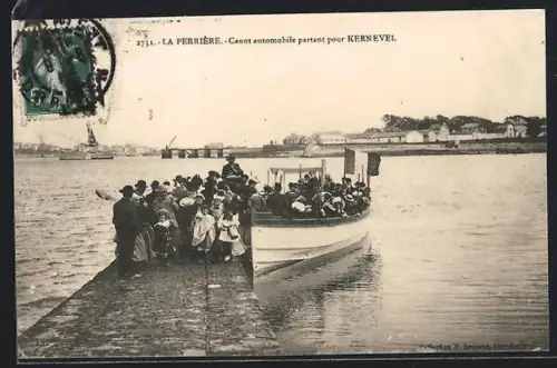 AK La Perrière, Canot automobile partant pour Kernevel