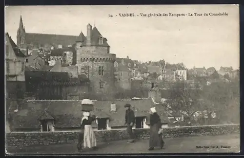 AK Vannes, Vue générale des Remparts, La Tour du Connétable