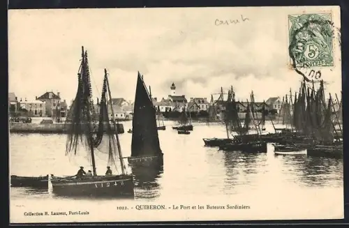 AK Quiberon, Le Port et les Bateaux Sardiniers