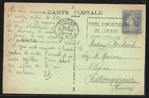 AK Port-Louis /Morbihan, Les Rochers du Loïc et voiliers en mer